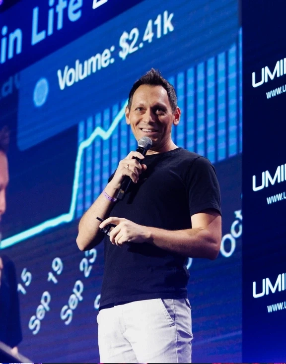 A speaker on the main stage